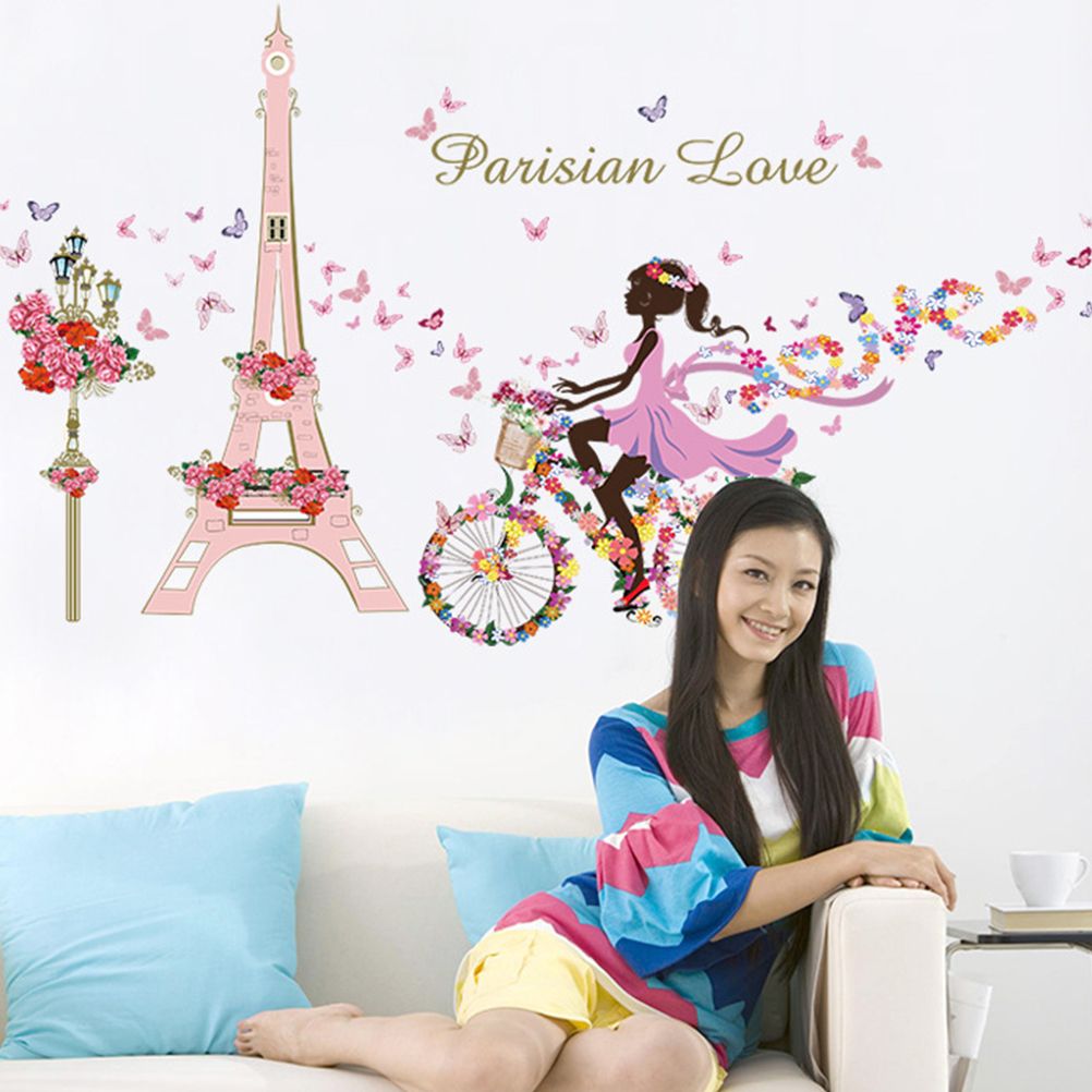 Wall Stickers Paris Eiffel Tower Wall Decal Stickers Repeatable Pasting Wall view 7