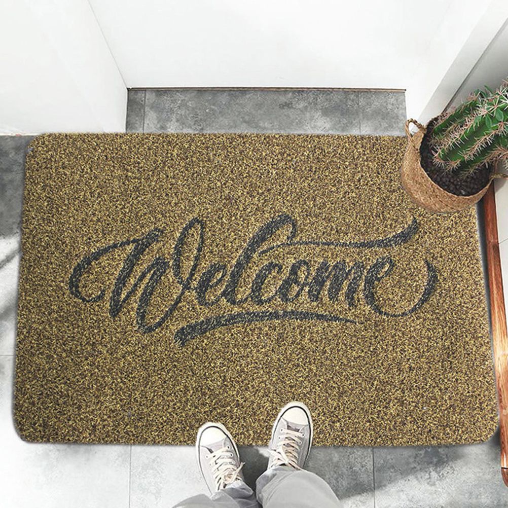 Welcome Doormat Polyester Fiber Welcome Mat Outdoor Rug Non Slip Entryway view 3
