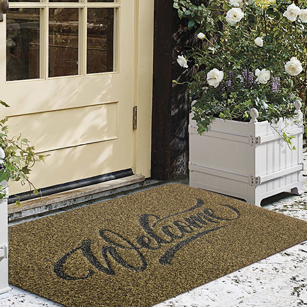 Welcome Doormat Polyester Fiber Welcome Mat Outdoor Rug Non Slip Entryway view 4