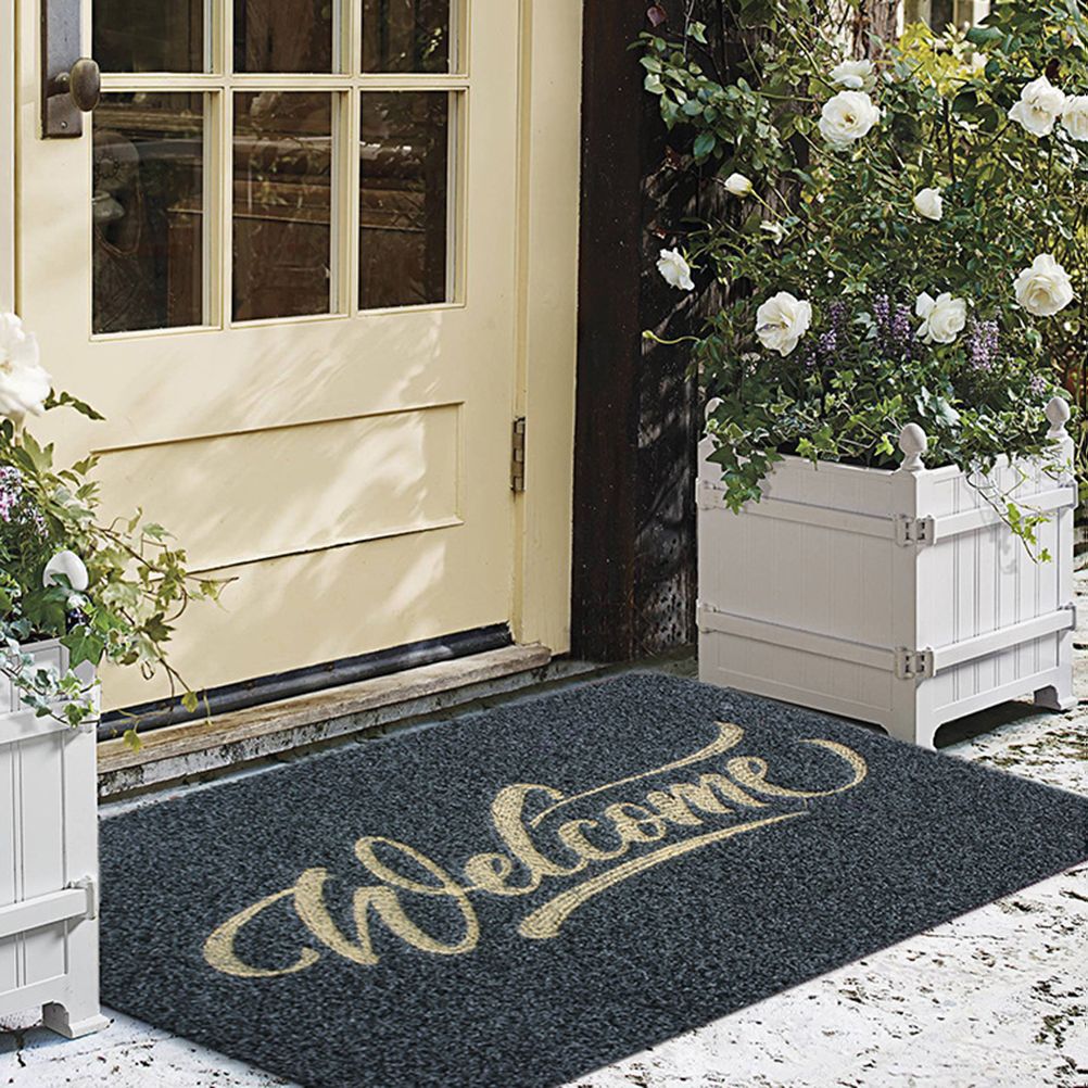 Welcome Doormat Polyester Fiber Welcome Mat Outdoor Rug Non Slip Entryway view 4