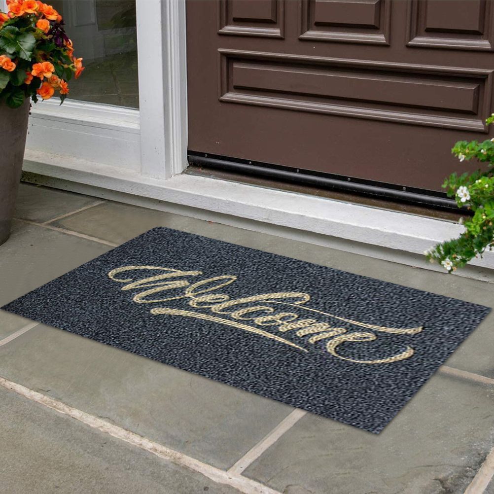 Welcome Doormat Polyester Fiber Welcome Mat Outdoor Rug Non Slip Entryway view 6