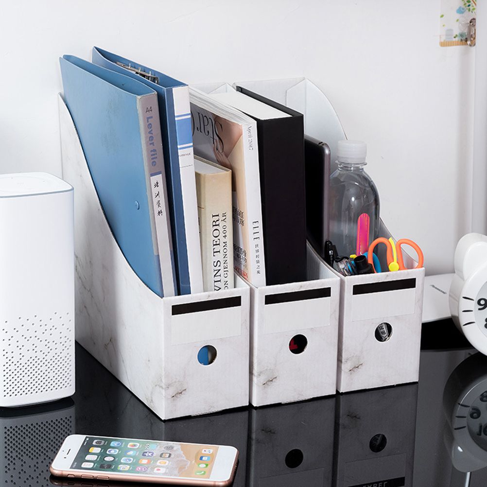 3 pcs Sturdy Cardboard Magazine Holders Folder Holders Magazine Storage Box view 6