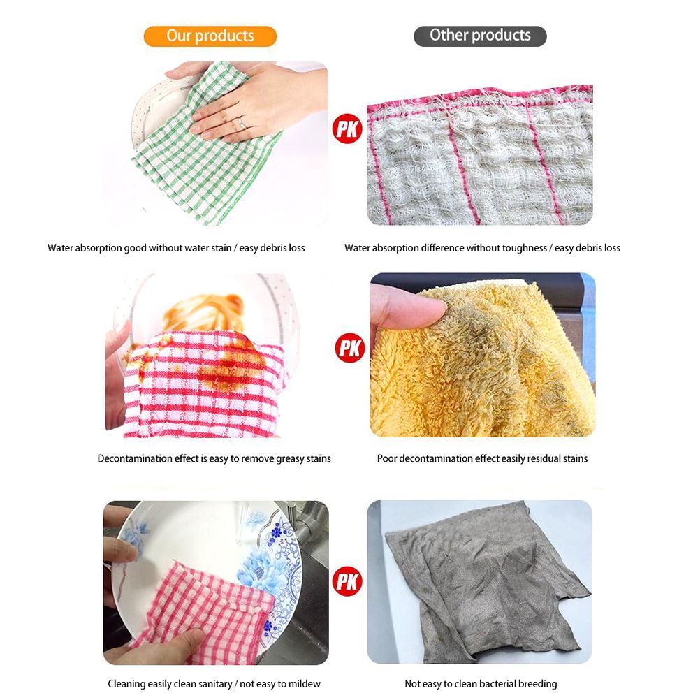 5pcs Kitchen Dish Towels Bulk Cotton Kitchen Hand Towels Dish Cloth for view 3