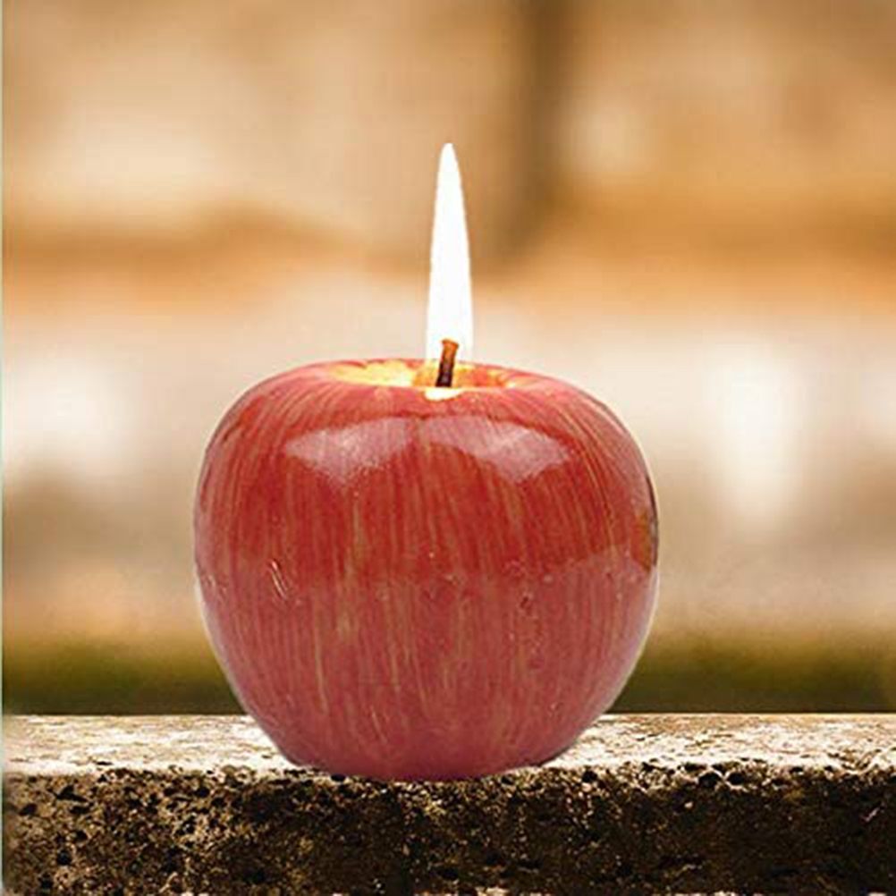 Festive Candles Apple Shaped Tea Light Candles for Home Decor Table Center view 2