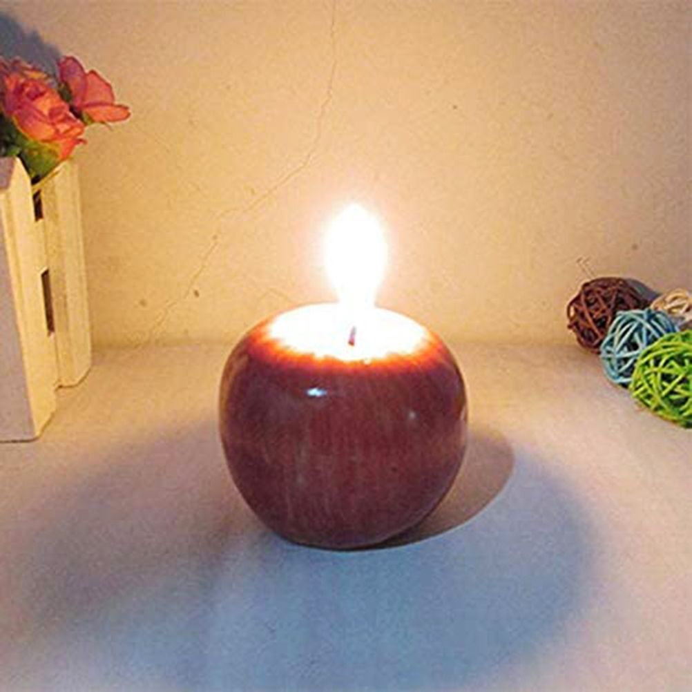 Festive Candles Apple Shaped Tea Light Candles for Home Decor Table Center view 3