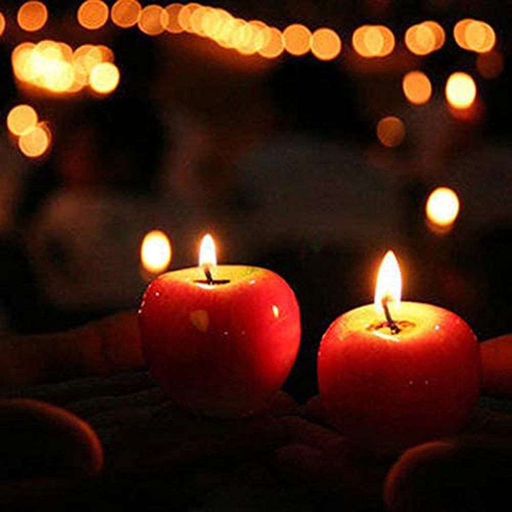 Festive Candles Apple Shaped Tea Light Candles for Home Decor Table Center view 5