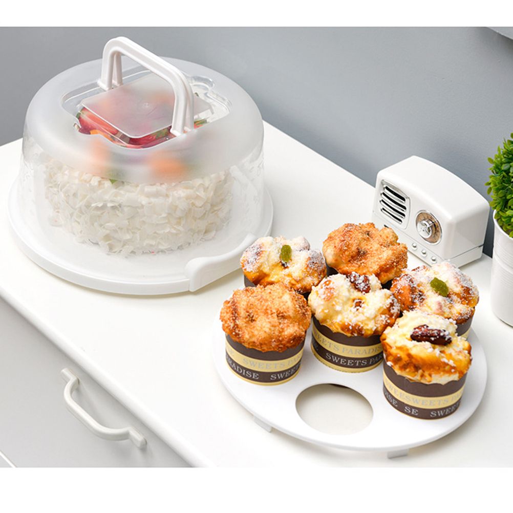 Cake Carrier Cover Cake Stand with Lid Dessert Serving Platter with Handle view 11