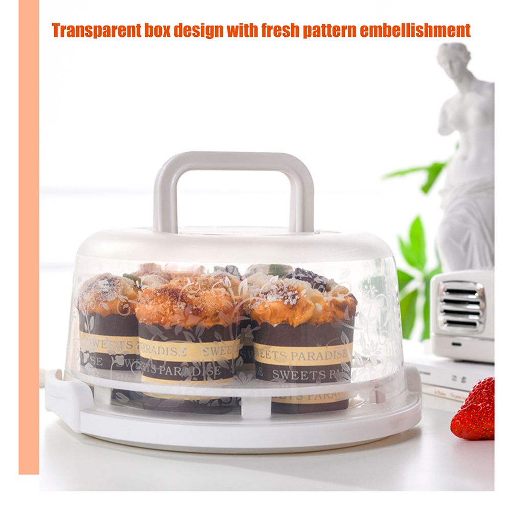 Cake Carrier Cover Cake Stand with Lid Dessert Serving Platter with Handle view 12