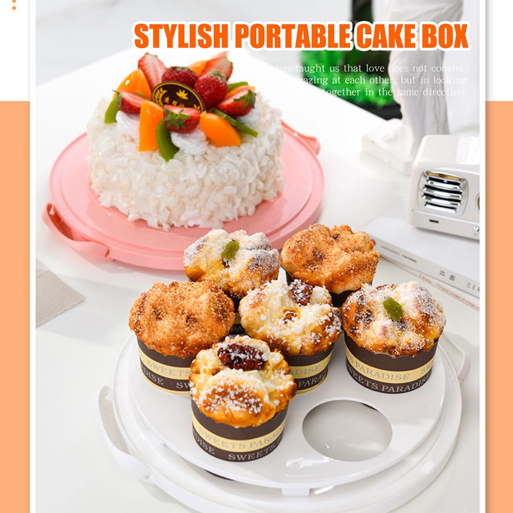 Cake Carrier Cover Cake Stand with Lid Dessert Serving Platter with Handle view 14