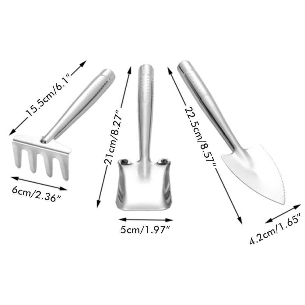 Garden Trowel Set 3PCS Mini Stainless Steel Trowel Weed Fork and Transplant view 3