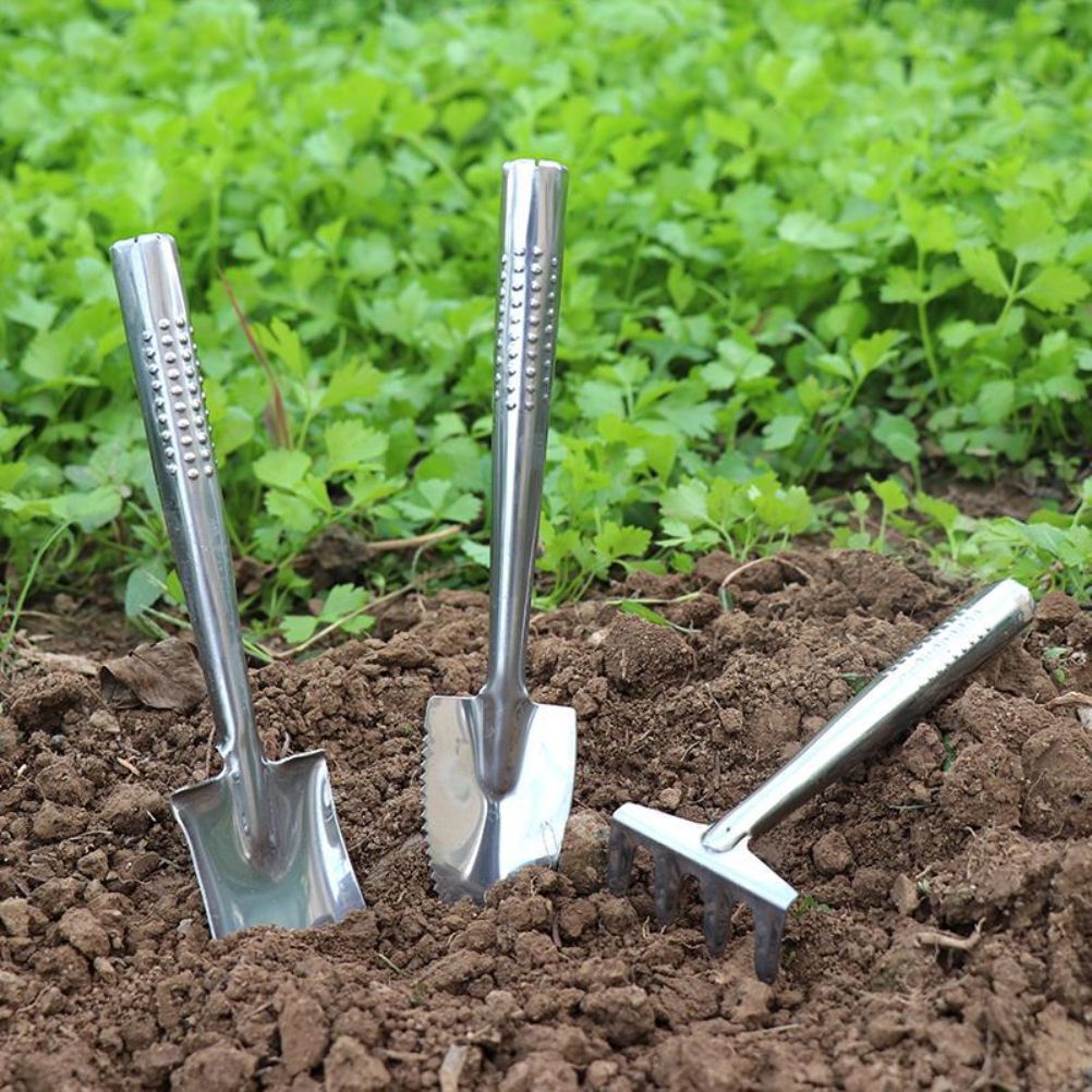 Garden Trowel Set 3PCS Mini Stainless Steel Trowel Weed Fork and Transplant view 6