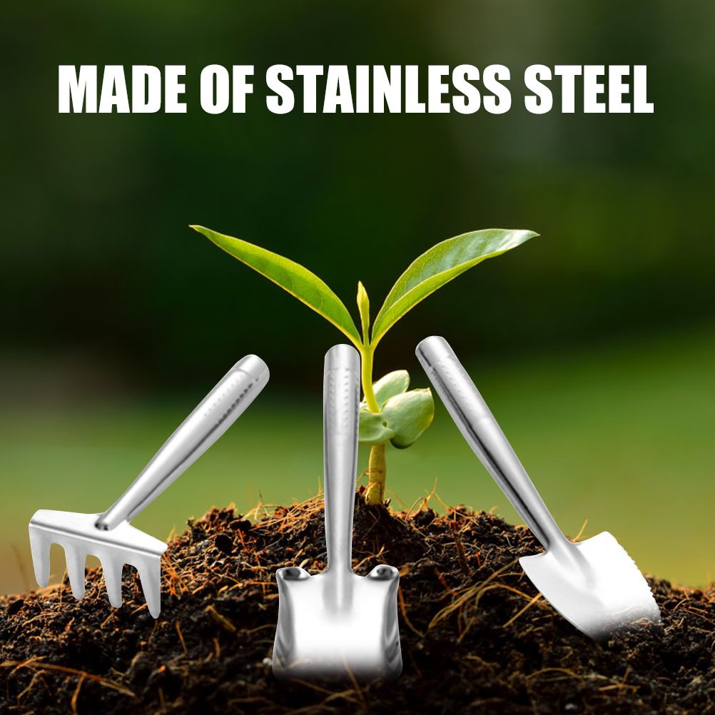 Garden Trowel Set 3PCS Mini Stainless Steel Trowel Weed Fork and Transplant view 7