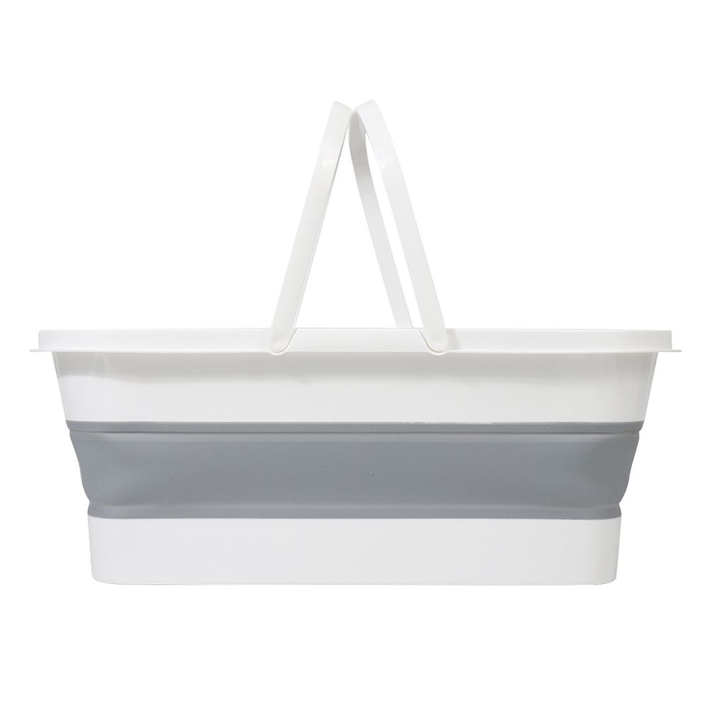 Collapsible Mop Bucket Portable Plastic Bucket Folding Storage Basket with Handle view 2