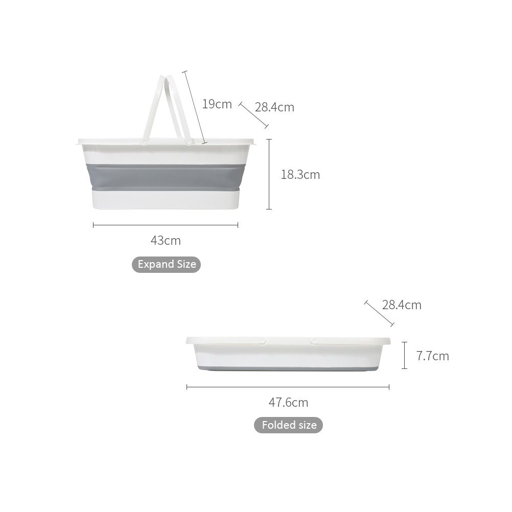 Collapsible Mop Bucket Portable Plastic Bucket Folding Storage Basket with Handle view 3