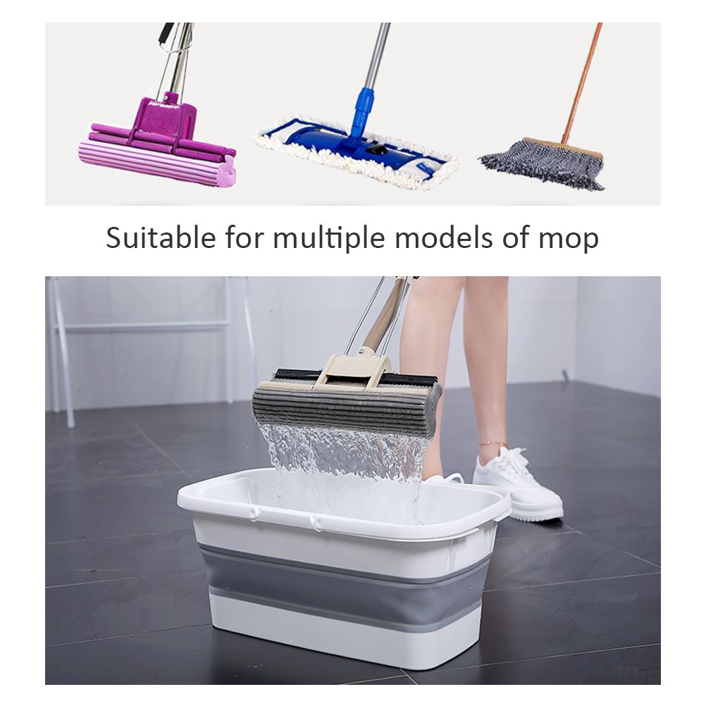 Collapsible Mop Bucket Portable Plastic Bucket Folding Storage Basket with Handle view 6