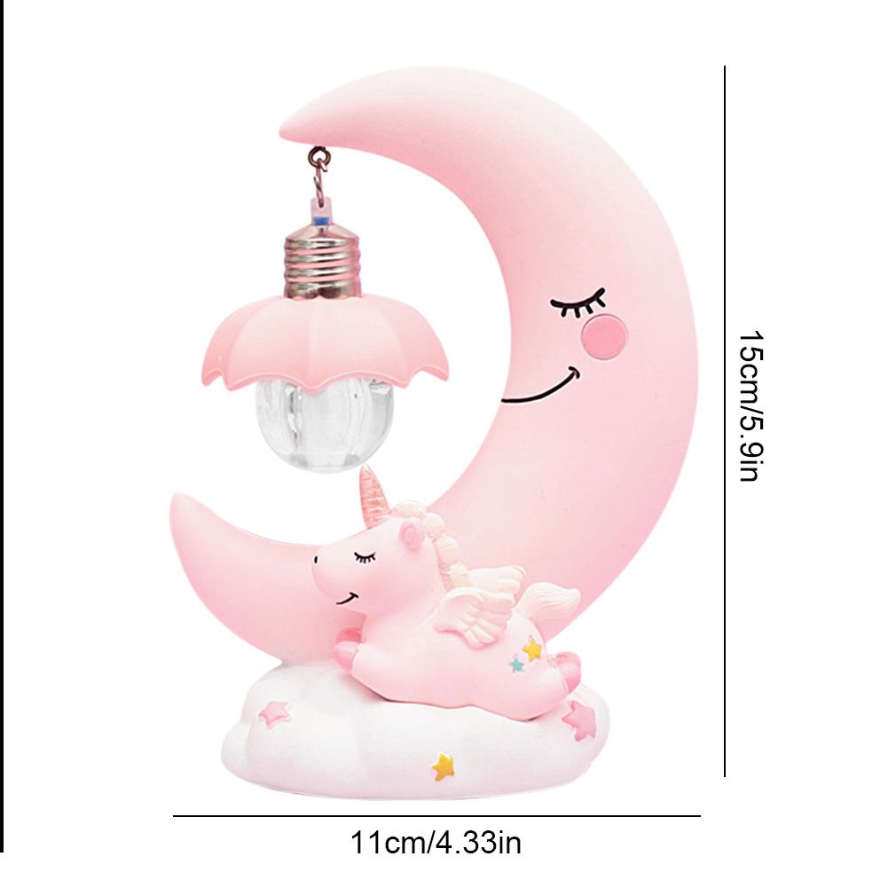 Cartoon Moon Led Night Light Resin Baby Nursery Lamp Ornaments Bedside Table view 2