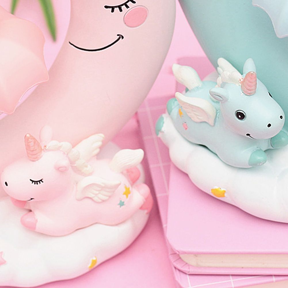 Cartoon Moon Led Night Light Resin Baby Nursery Lamp Ornaments Bedside Table view 4