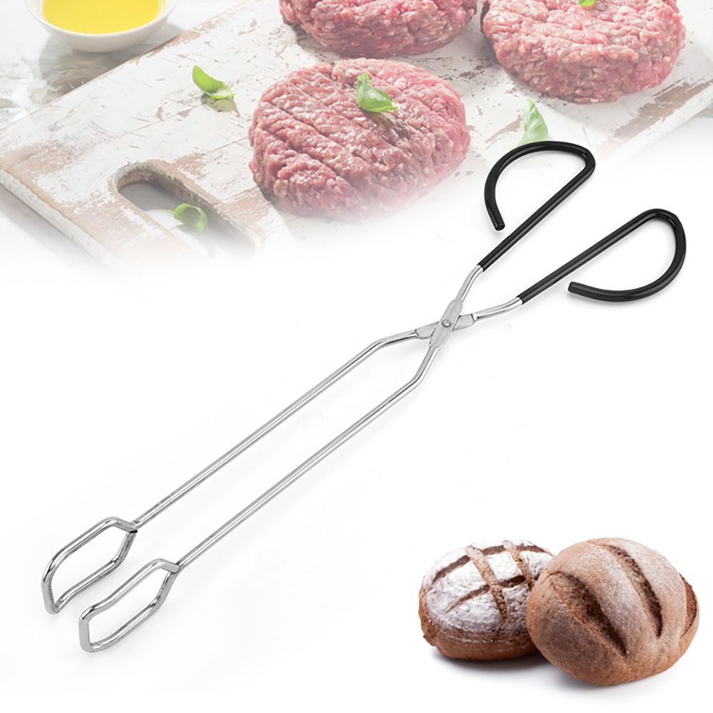 Stainless Steel Scissor Tongs Food Meat Scissor Kitchen Food Baking Bread view 3