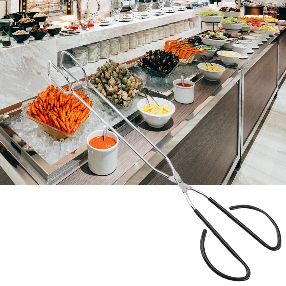 Stainless Steel Scissor Tongs Food Meat Scissor Kitchen Food Baking Bread view 5