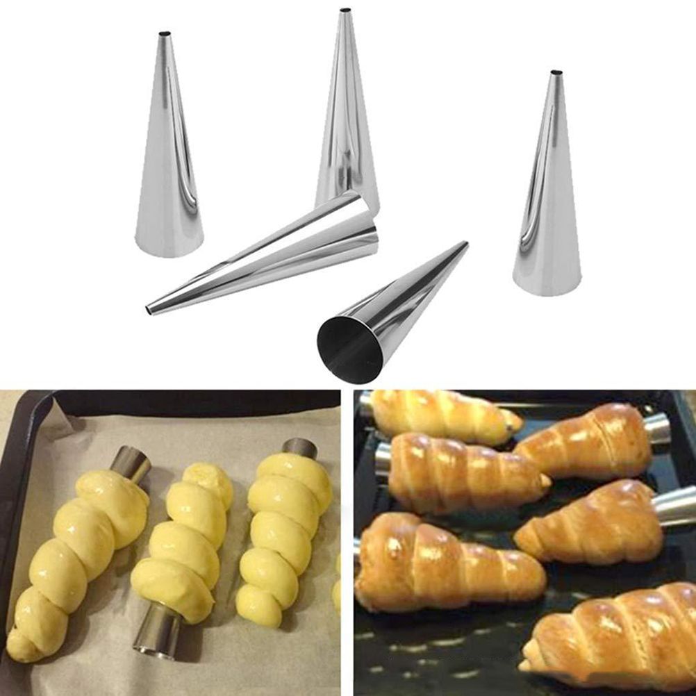 16Pcs Stainless Steel Cream Horn Molds Set Filled Dessert Pastry Cone Metal view 4