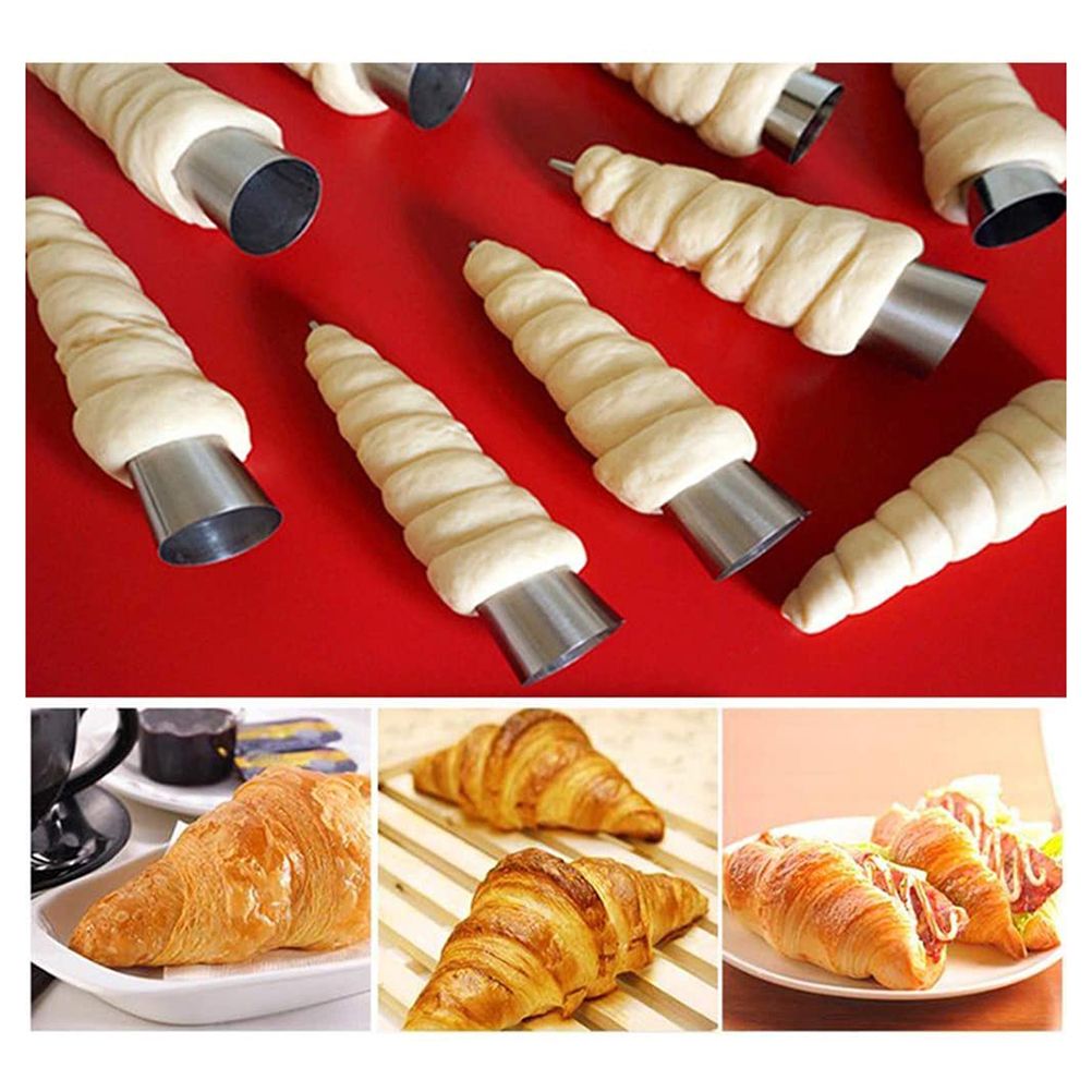 16Pcs Stainless Steel Cream Horn Molds Set Filled Dessert Pastry Cone Metal view 5