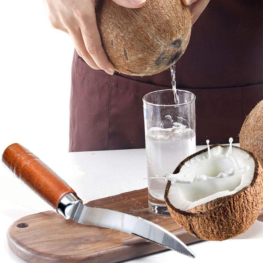 Stainless Steel Coconut Stripper with Durable Wooden Handle Coconut Opener for view 6