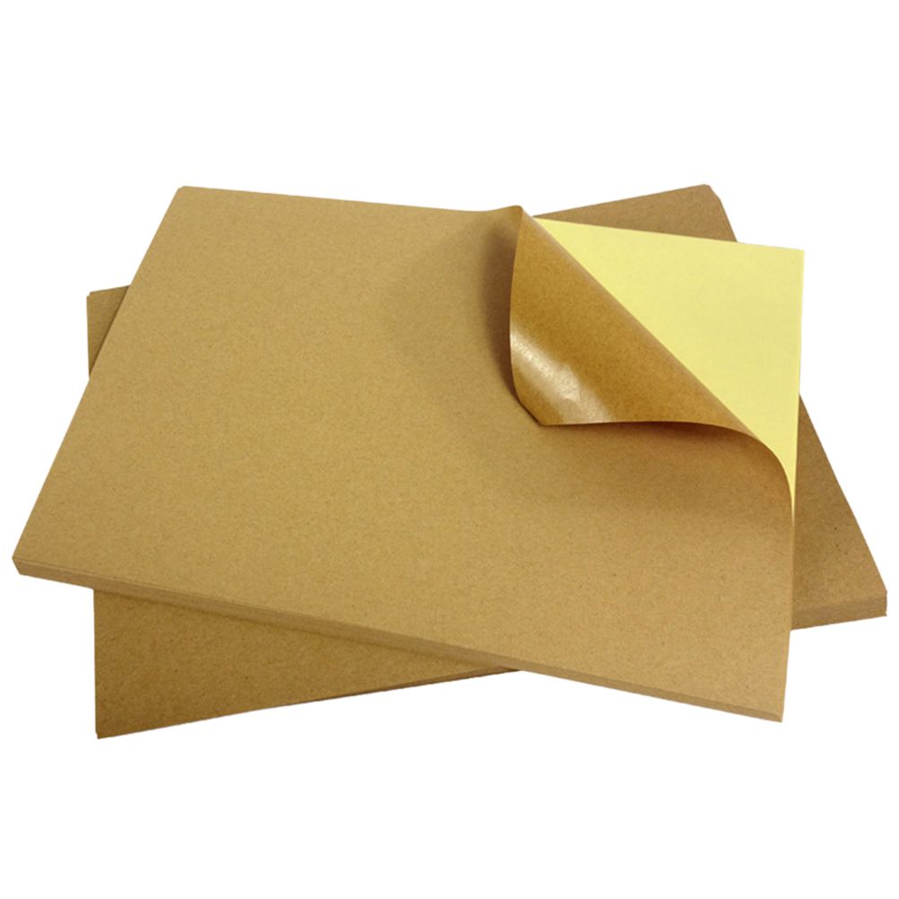 50 Sheet A4 Brown Kraft Sticker Paper Sheet Self Adhesive Label Inkjet Printer view 6