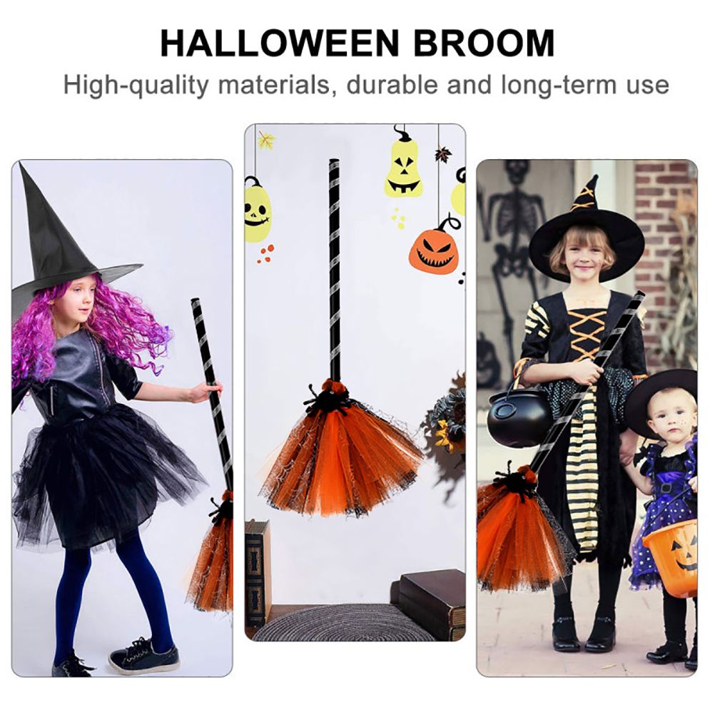 Halloween Witch Broom Cosplay Broom Prop for Halloween Costume Party view 5