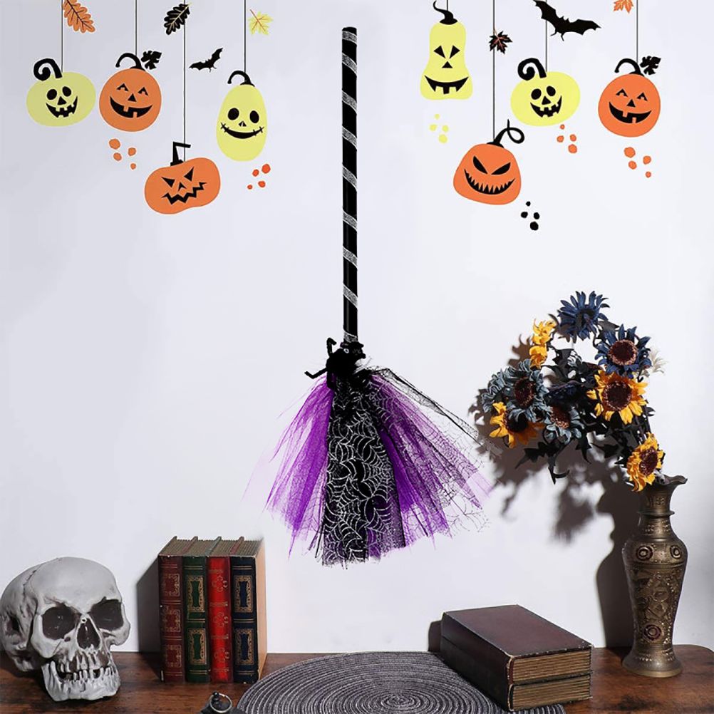 Halloween Witch Broom Cosplay Broom Prop for Halloween Costume Party view 6