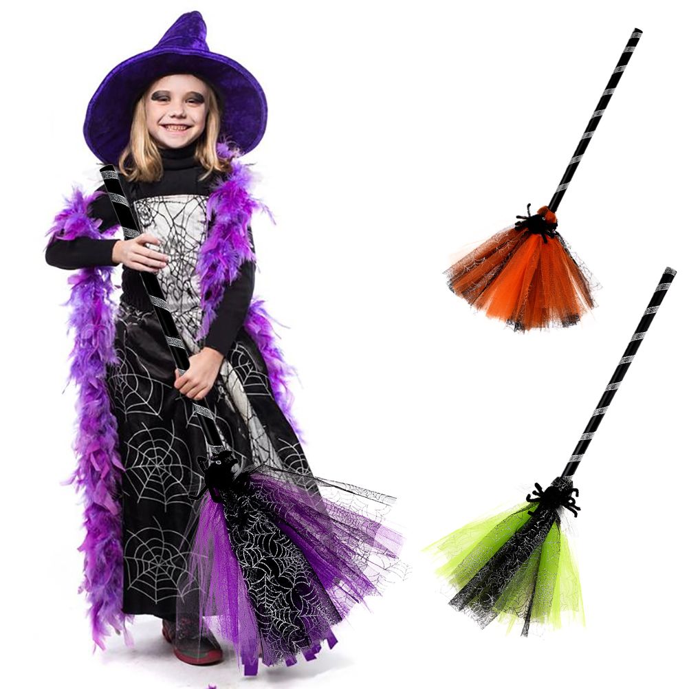 Halloween Witch Broom Cosplay Broom Prop for Halloween Costume Party view 4