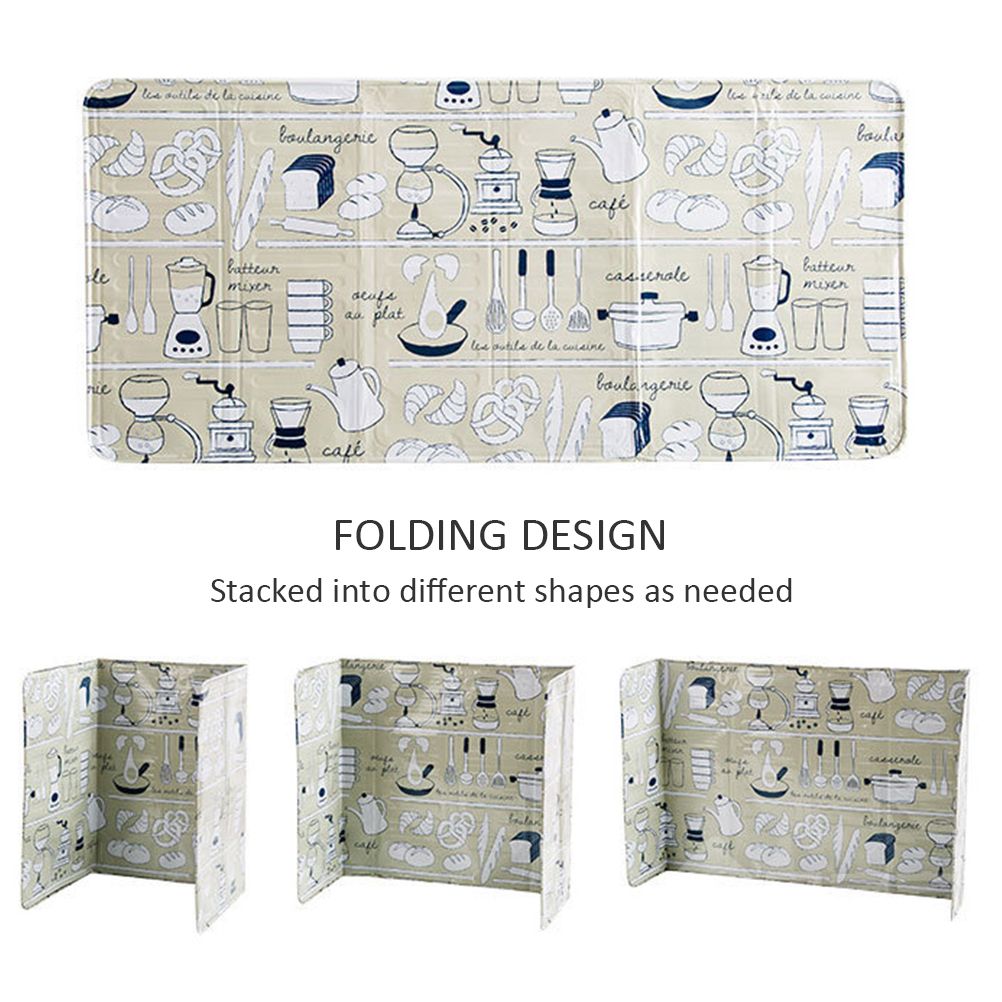 3 Sided Kitchen Splatter Guard Foldable Oil Proof Board Aluminum Foil Gas view 11