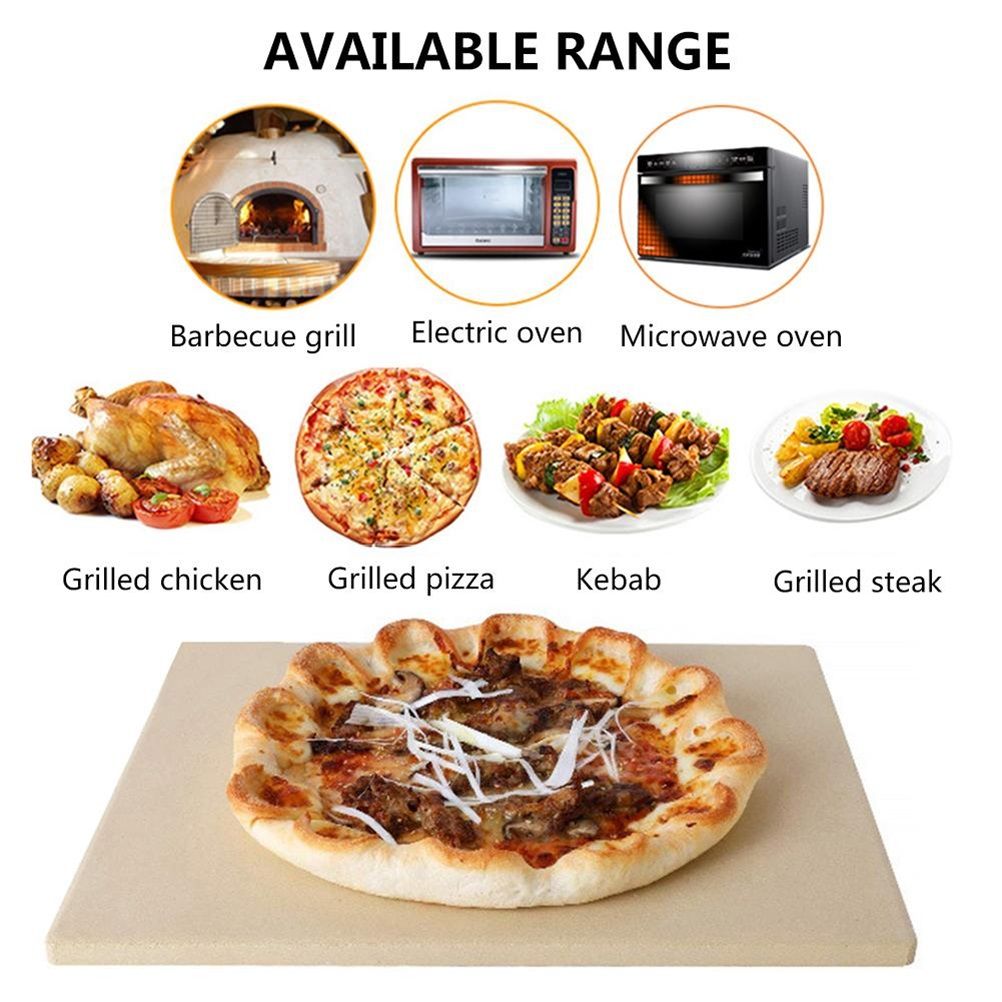 1 Set Pizza Stone Wooden Pizza Peel Paddle Baking Stone for Oven and Grill view 3