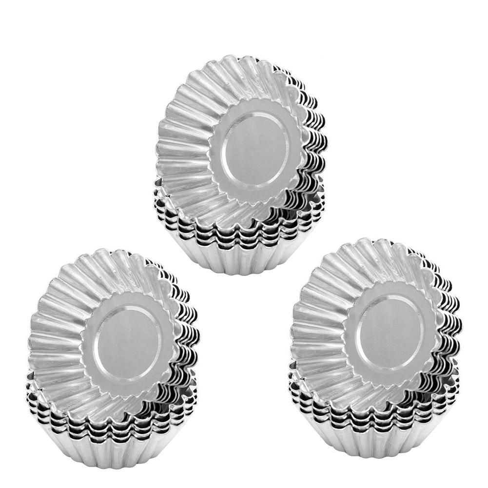 30Pcs Egg Tart Molds Mini Aluminum Cake Muffin Moulds Tins Pans Non Stick