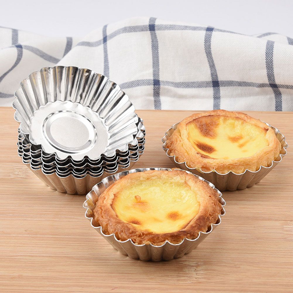 30Pcs Egg Tart Molds Mini Aluminum Cake Muffin Moulds Tins Pans Non Stick view 7
