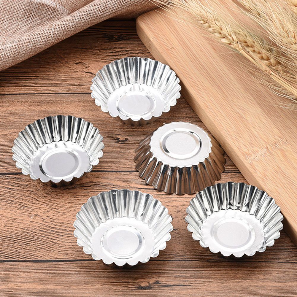 30Pcs Egg Tart Molds Mini Aluminum Cake Muffin Moulds Tins Pans Non Stick view 8