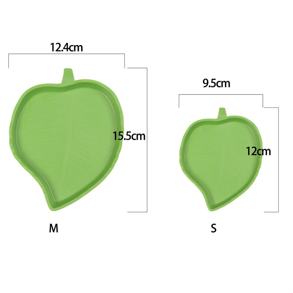 2PCS Leaf Reptile Food Water Bowl Plate Dish for Tortoise Snake Crawl Pet view 2