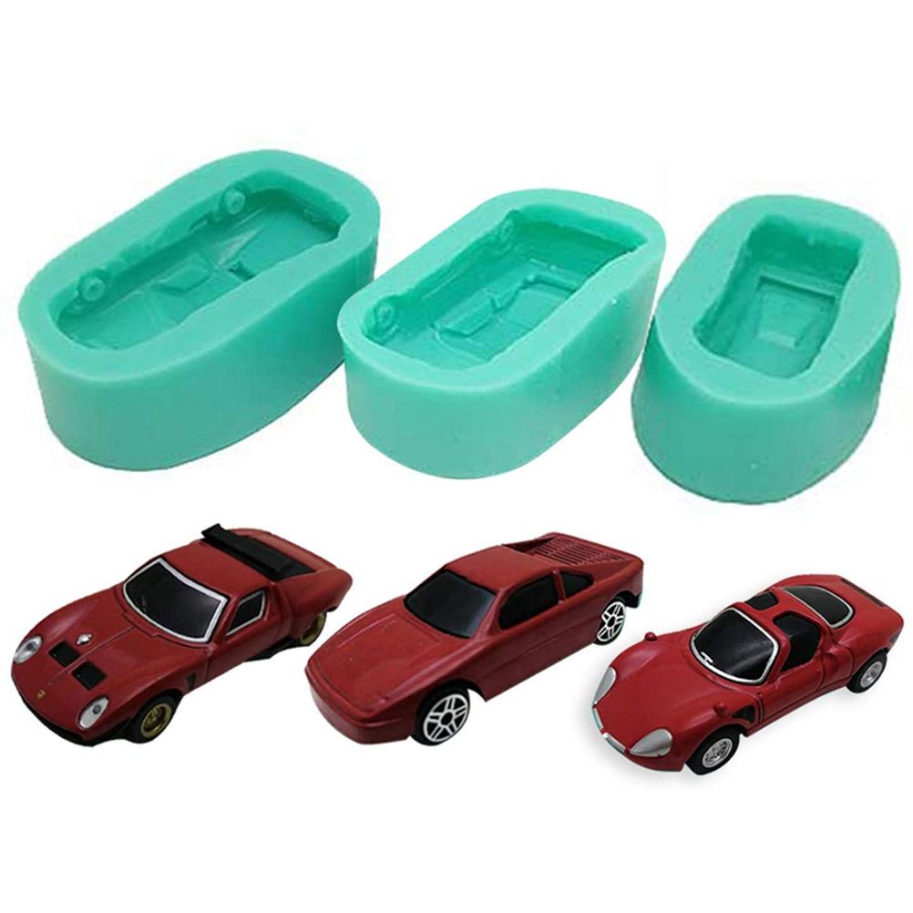 Silicone Mold Racing Car Shaped Fondant Mold for DIY Baking Cake Making Soaps view 4