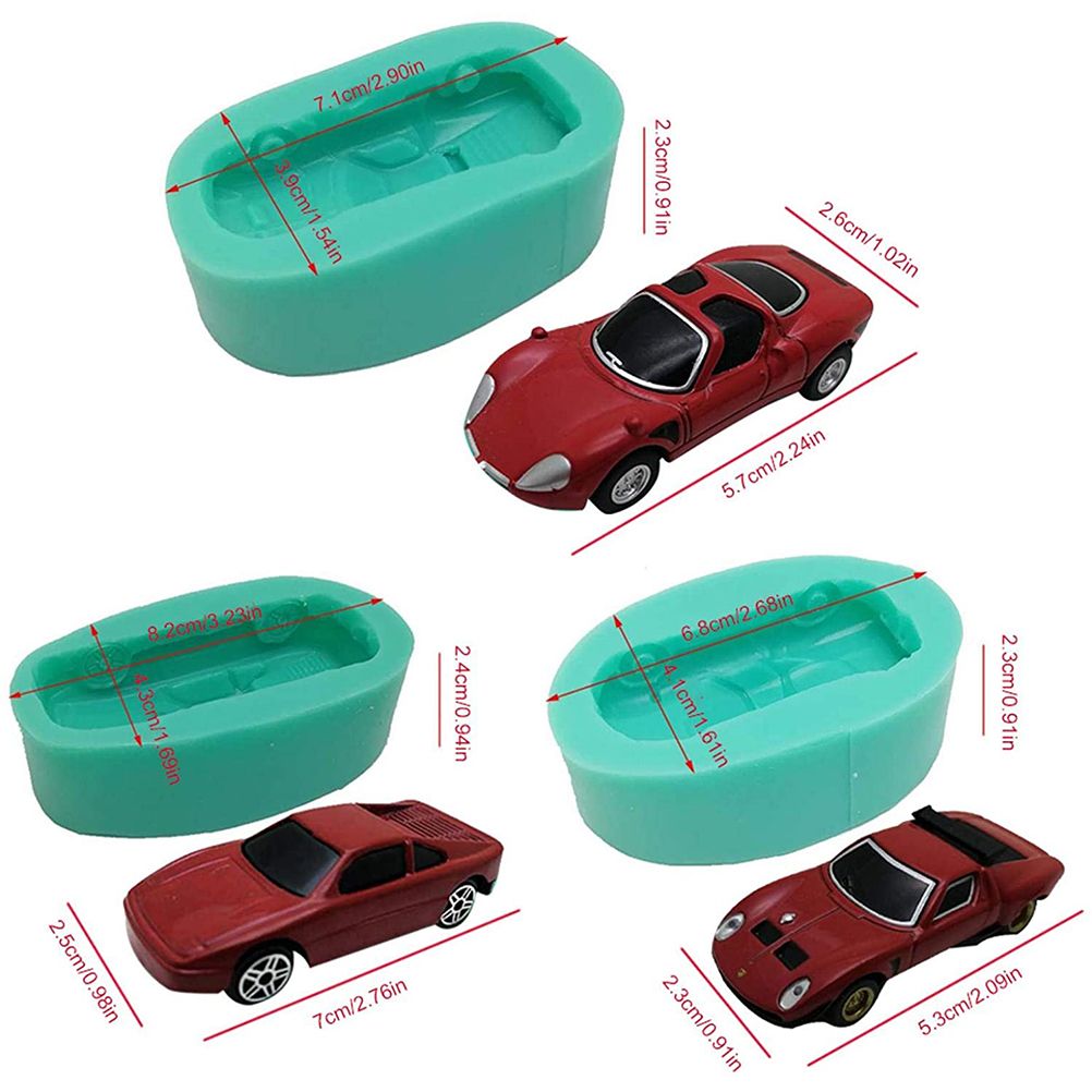 Silicone Mold Racing Car Shaped Fondant Mold for DIY Baking Cake Making Soaps view 5