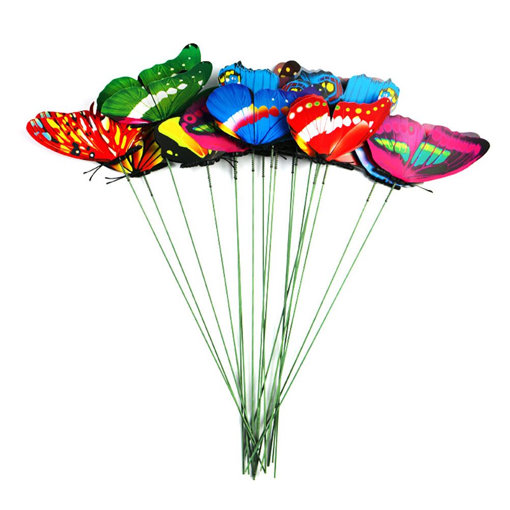 15pcs Simulation Butterfly Insert Colourful Butterfly Plant Inserts Gardening