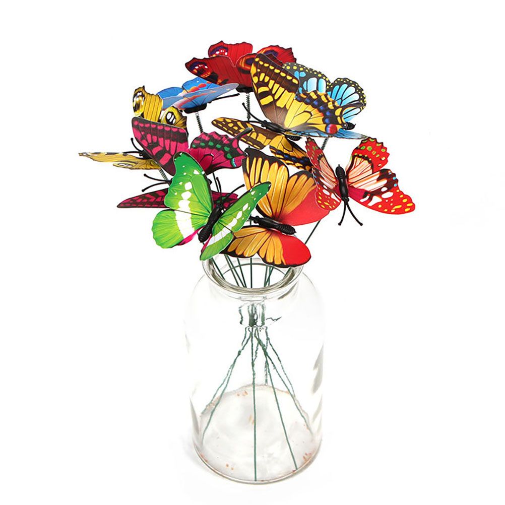 15pcs Simulation Butterfly Insert Colourful Butterfly Plant Inserts Gardening view 2