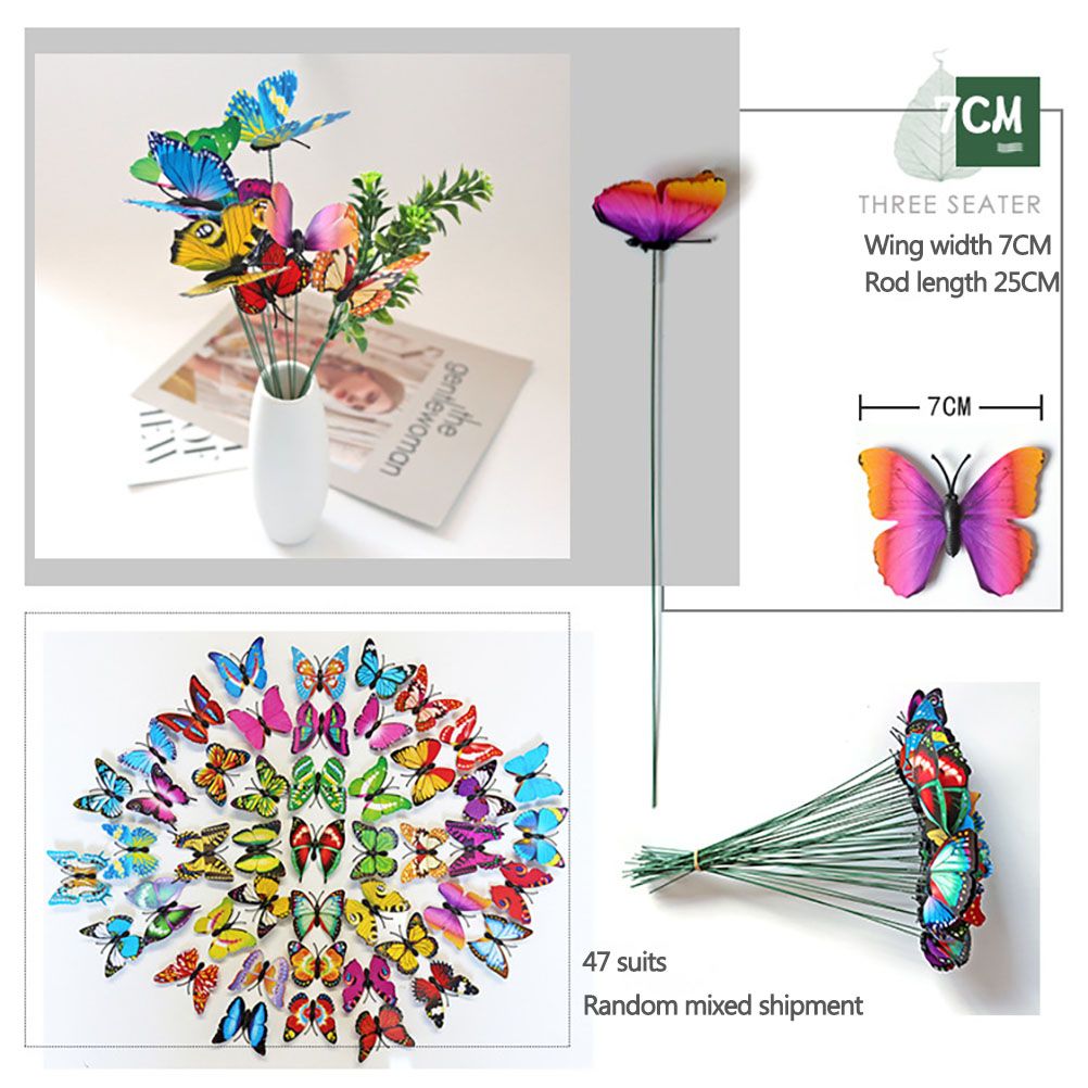 15pcs Simulation Butterfly Insert Colourful Butterfly Plant Inserts Gardening view 5