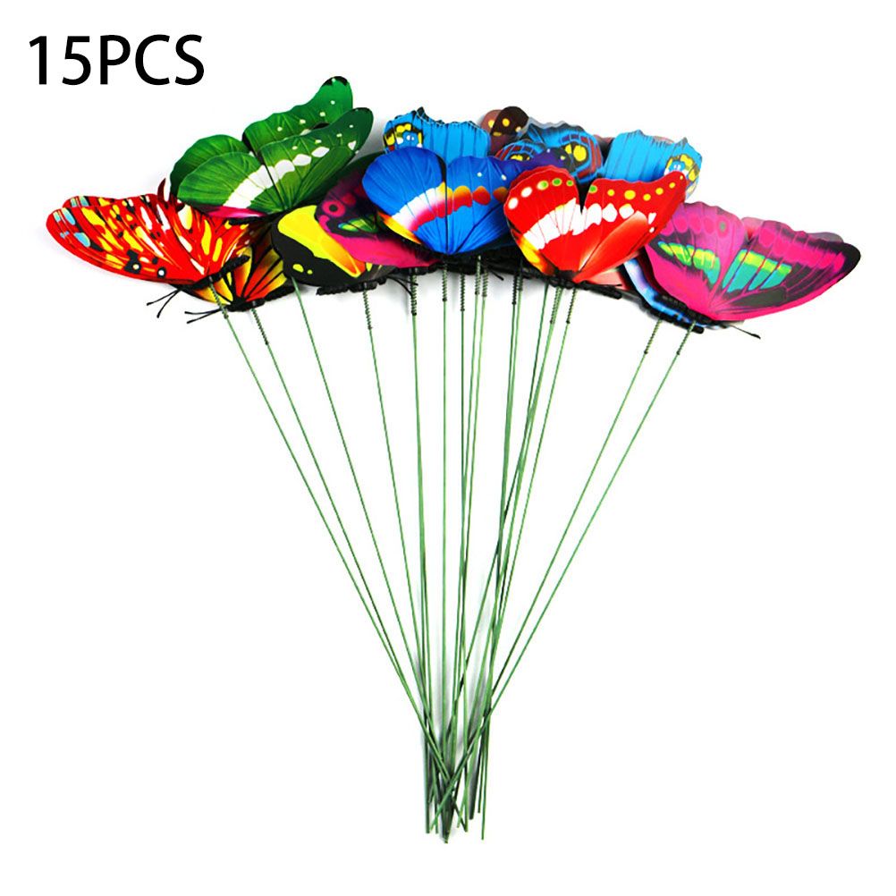 15pcs Simulation Butterfly Insert Colourful Butterfly Plant Inserts Gardening view 8
