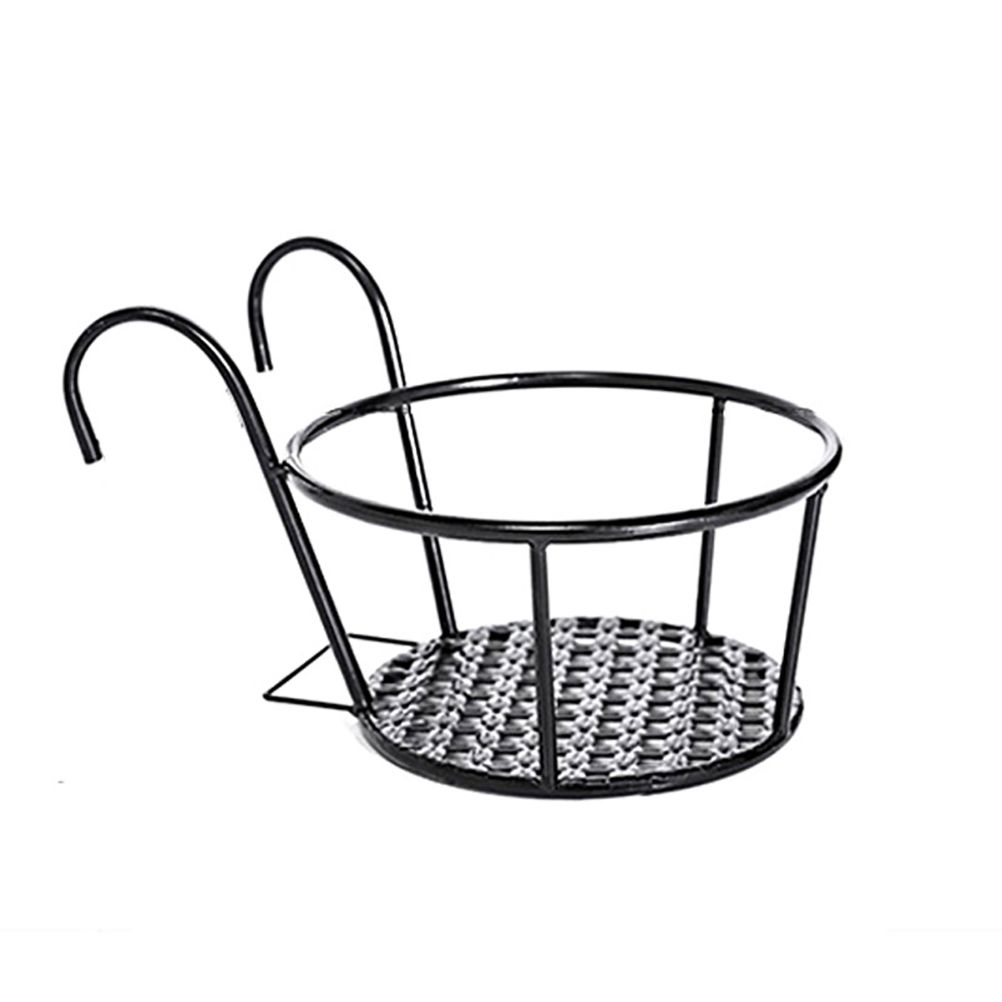 Iron Hanging Flowerpot Portable Flower Pots Metal Garden Flowers Bucket view 2