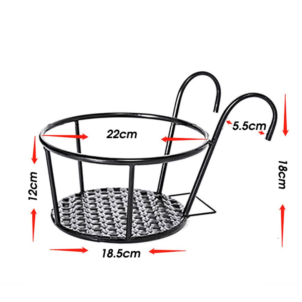 Iron Hanging Flowerpot Portable Flower Pots Metal Garden Flowers Bucket view 3