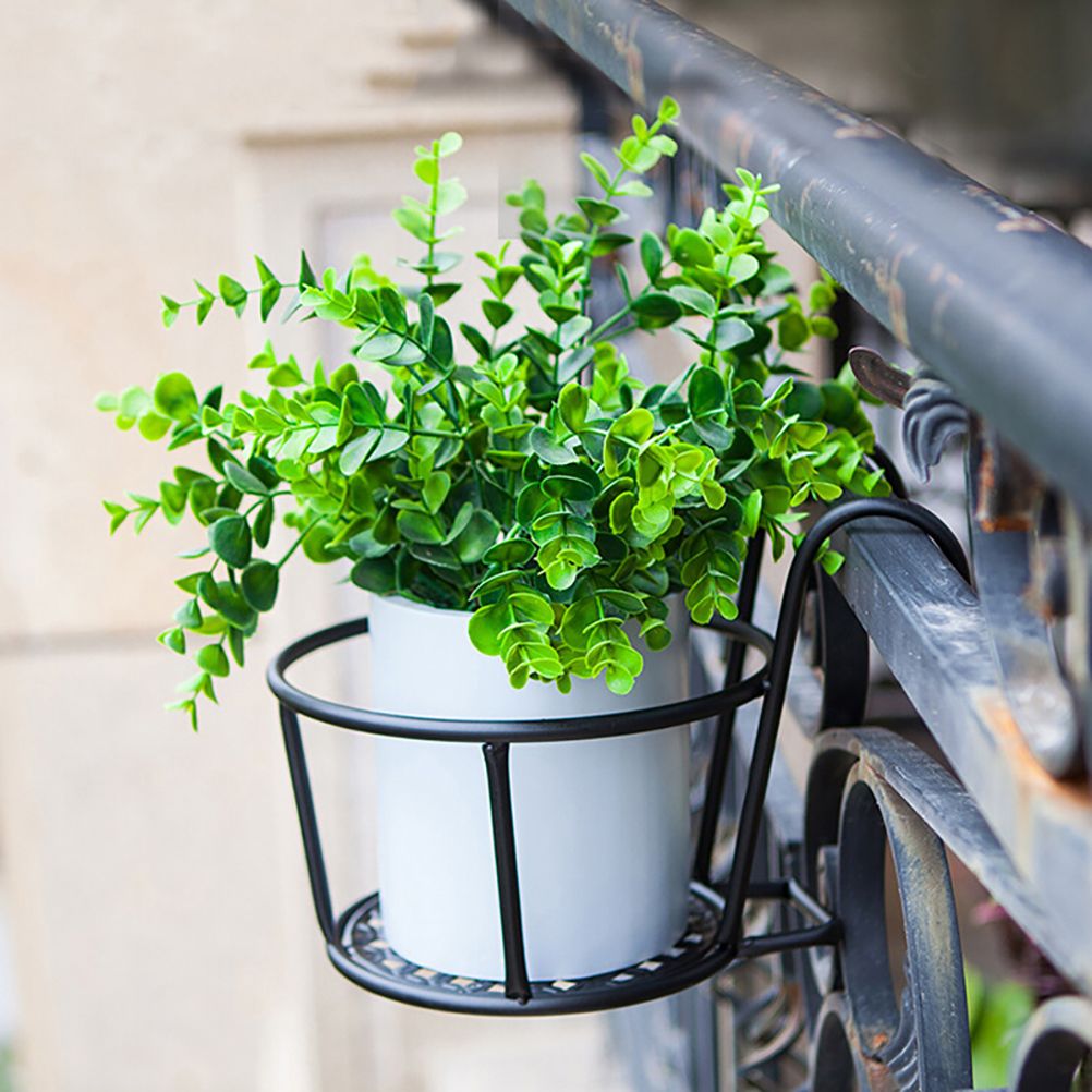 Iron Hanging Flowerpot Portable Flower Pots Metal Garden Flowers Bucket view 5