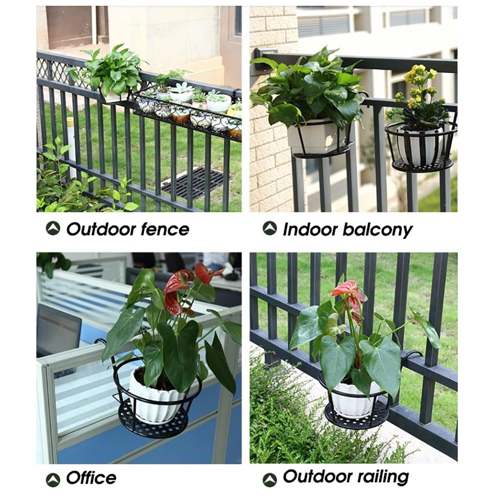 Iron Hanging Flowerpot Portable Flower Pots Metal Garden Flowers Bucket view 6