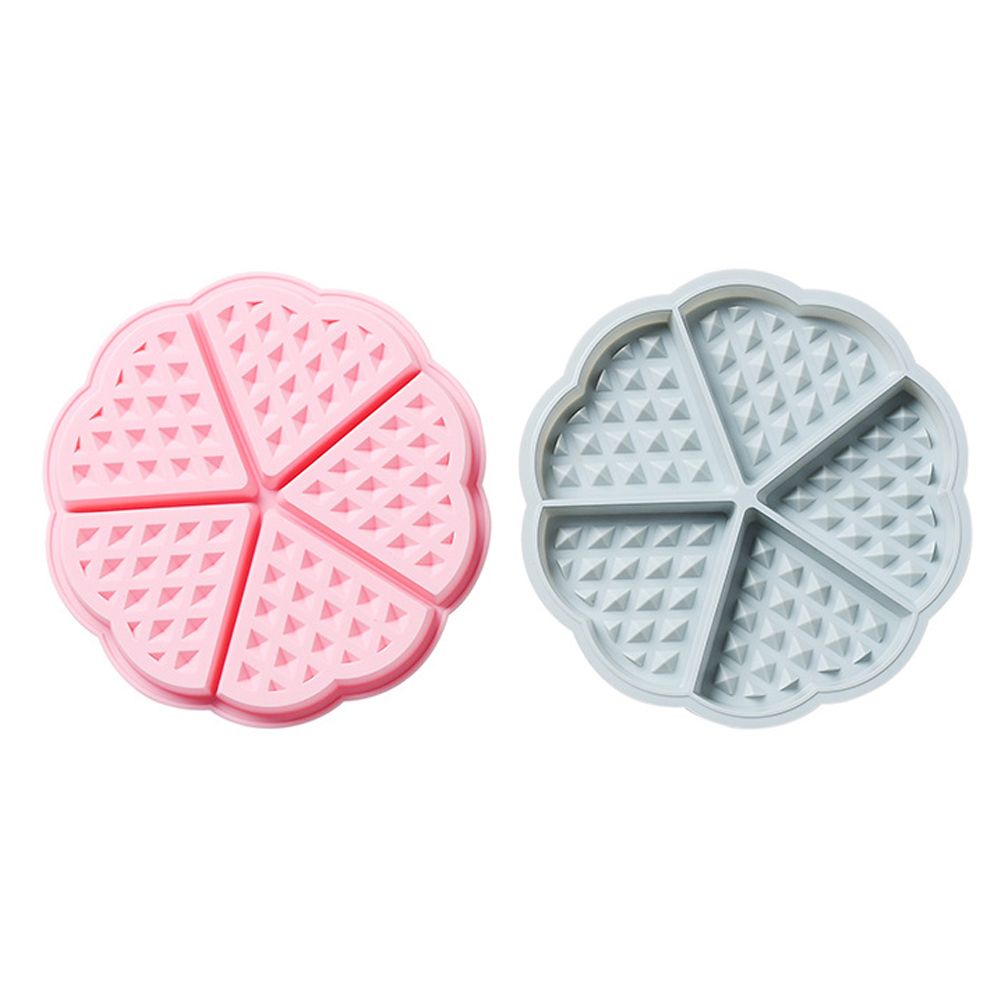 2PCS Silicone Waffle Mold 5 Cavity Heart Shaped Cake Muffin Pancake Mold for