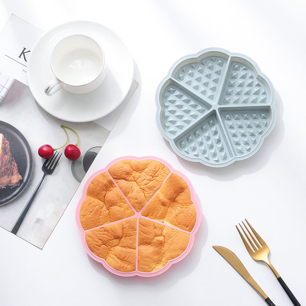 2PCS Silicone Waffle Mold 5 Cavity Heart Shaped Cake Muffin Pancake Mold for view 8