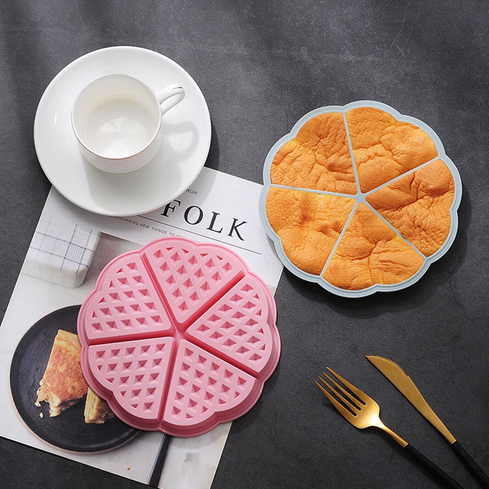 2PCS Silicone Waffle Mold 5 Cavity Heart Shaped Cake Muffin Pancake Mold for view 9