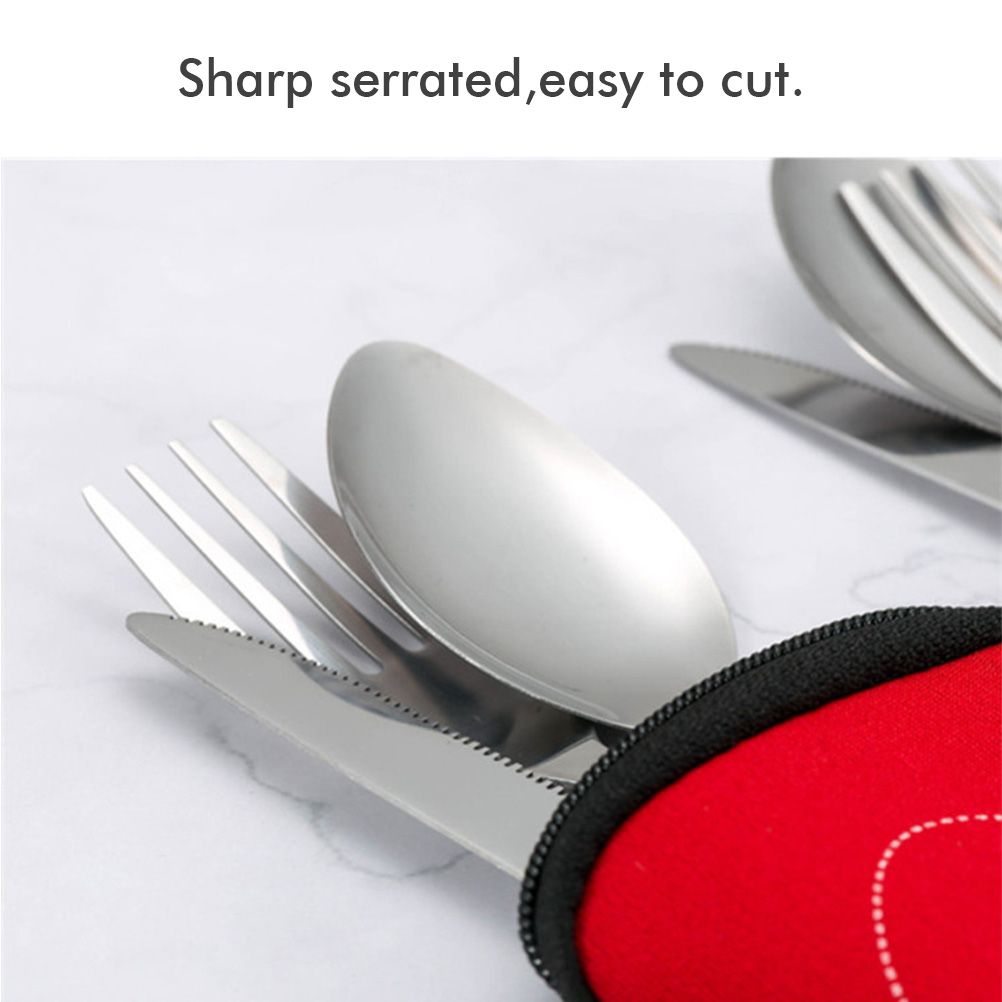 4PCS Cutlery Set Stainless Steel Cutlery for Cutter Fork Spoon Surface Carved view 5